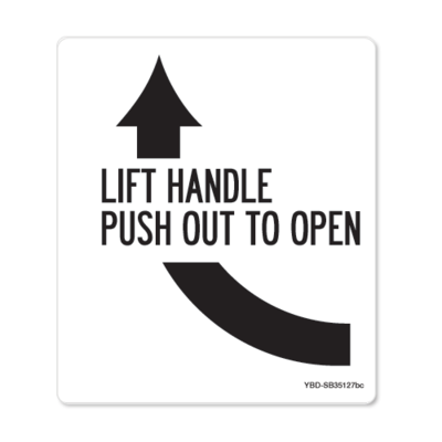 Lift Handle PUSH Out To Open- Options Available: Red, Black, and Arrow Direction