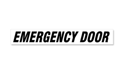 Emergency Door Italic- Black or Red