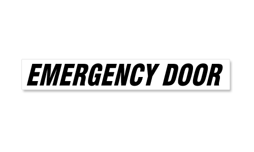 Emergency Door Italic- Black or Red