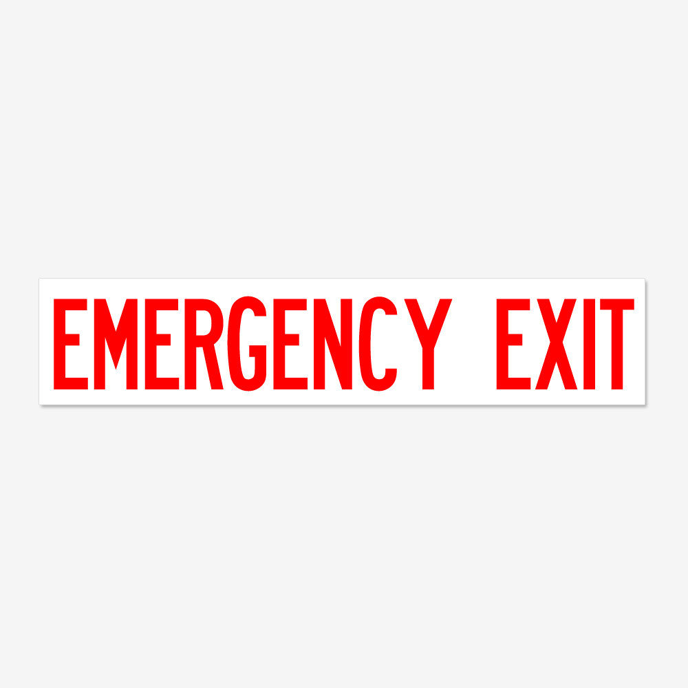 Emergency Exit- Red Letters