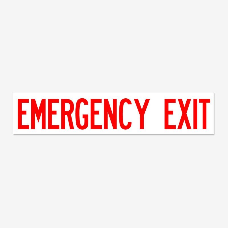 Emergency Exit- Red Letters
