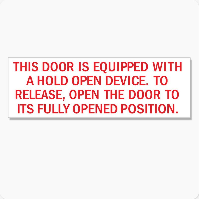 Door Hold Open Device Instructions