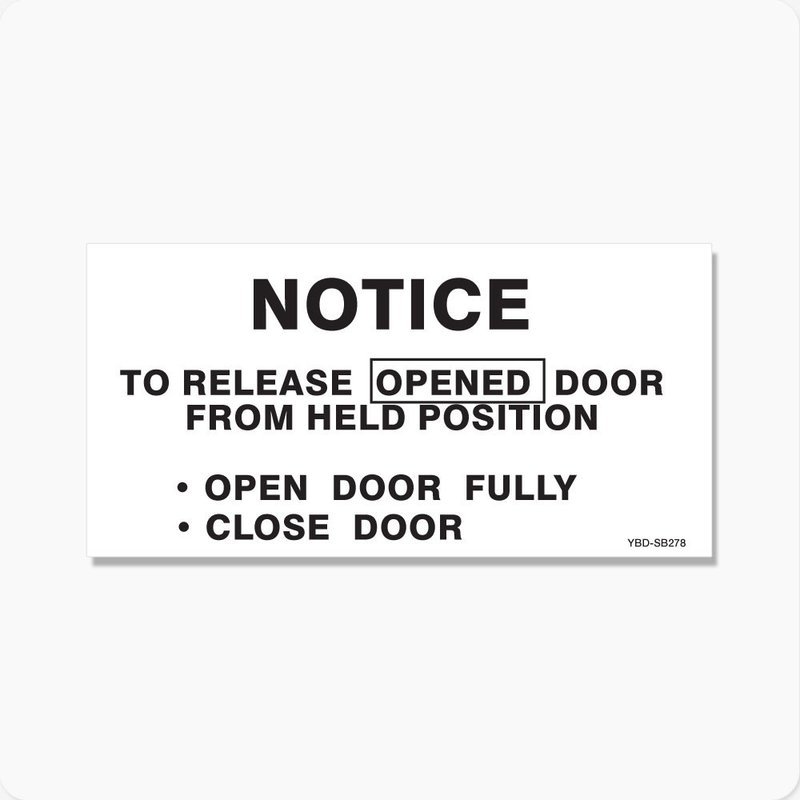 Door Hold Open Release Instructions