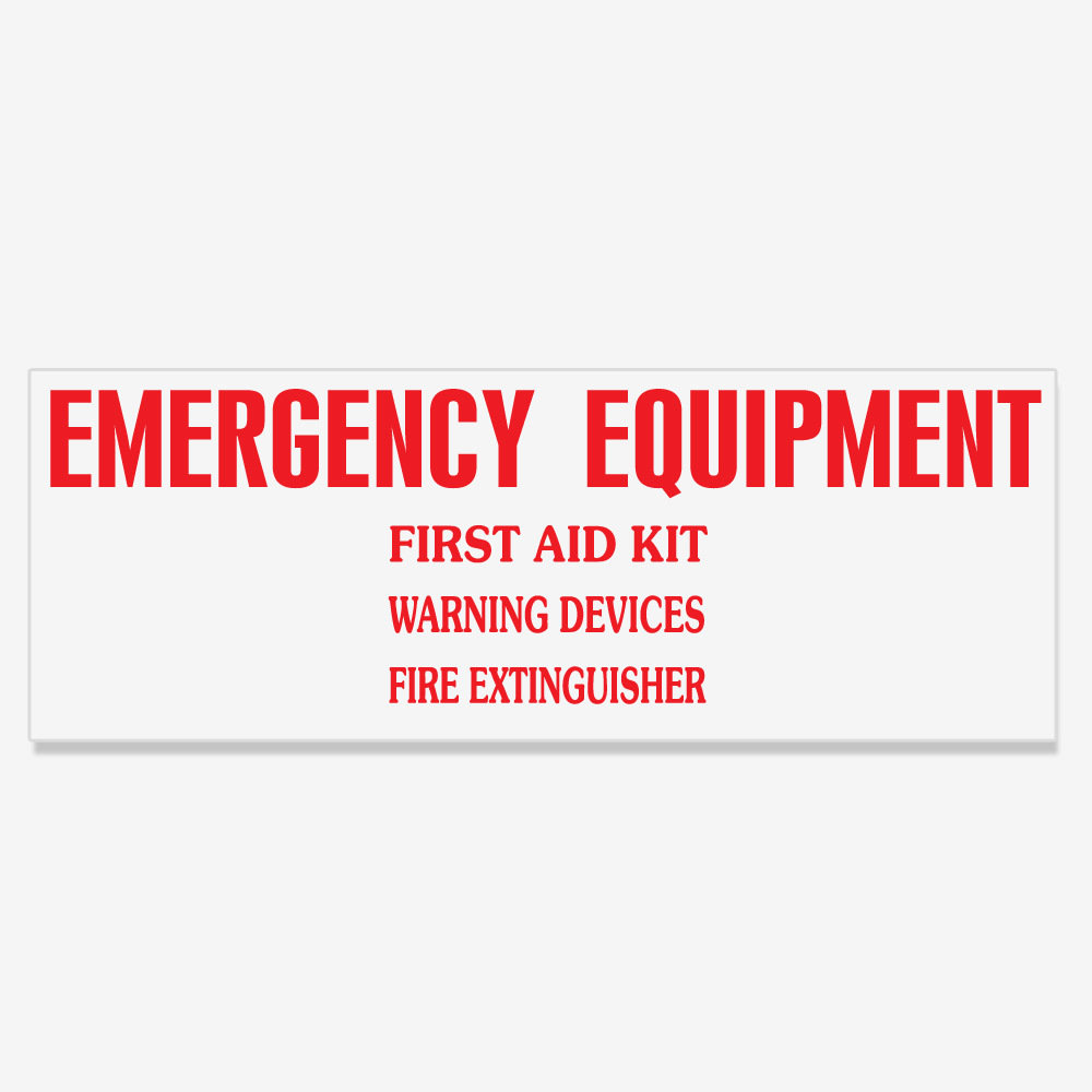 Emergency Equipment Decal
