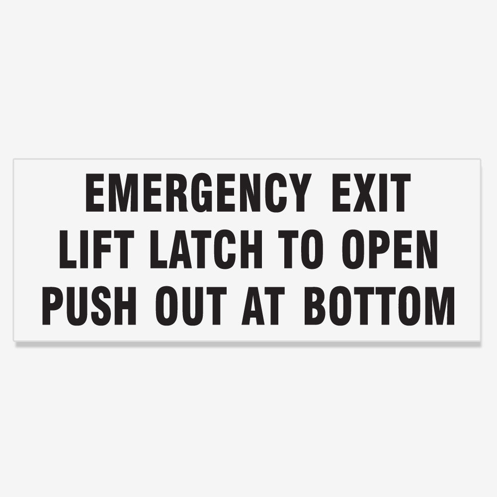 Emergency Exit Lift Latch to Open Push Out at Bottom - Black