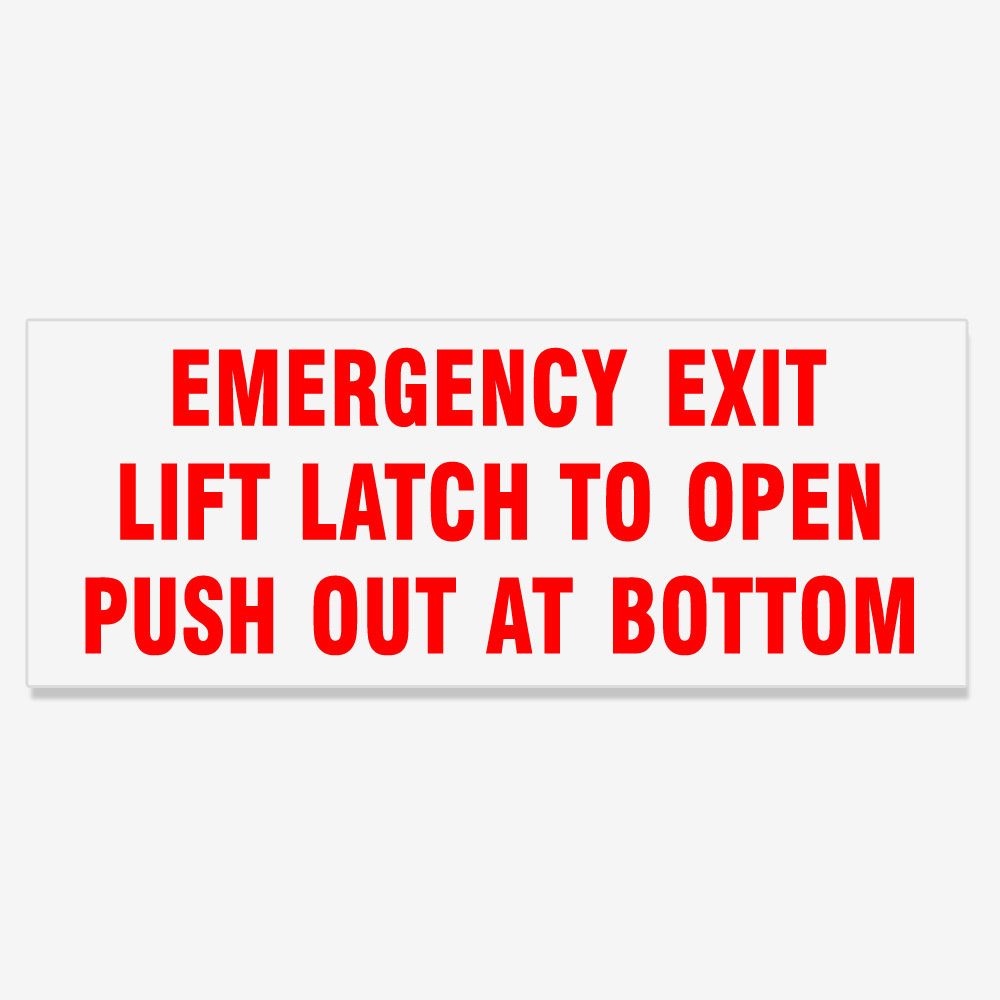 Emergency Exit Lift Latch to Open Push Out at Bottom - Red