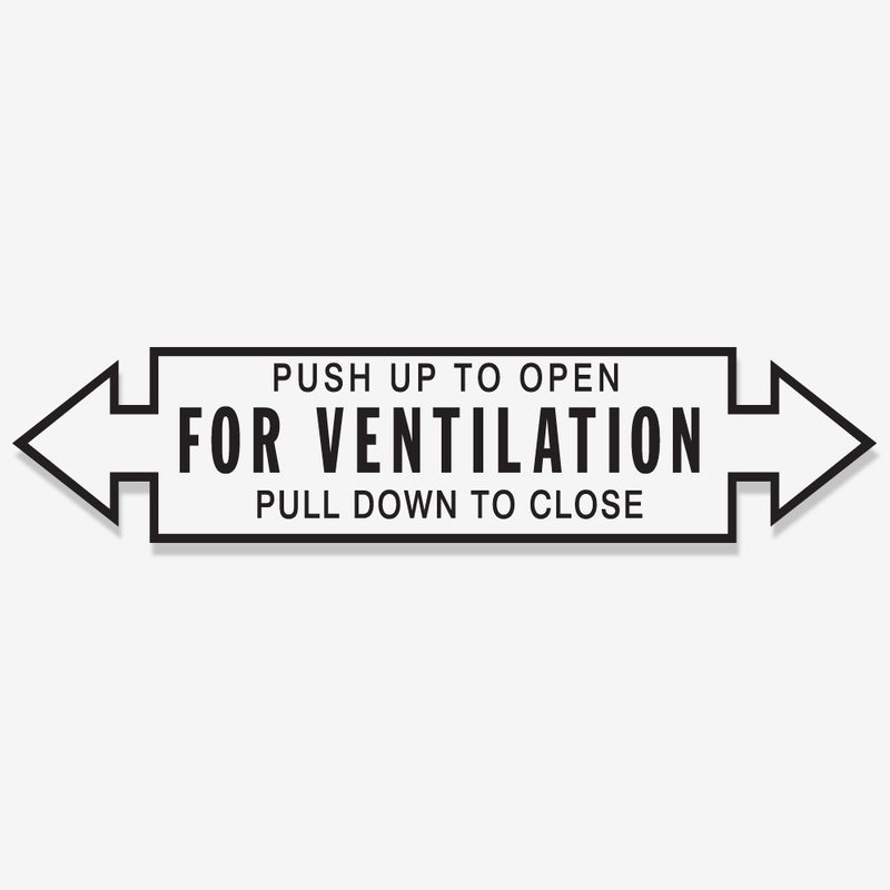 Roof Hatch Ventilation Instructions Decal