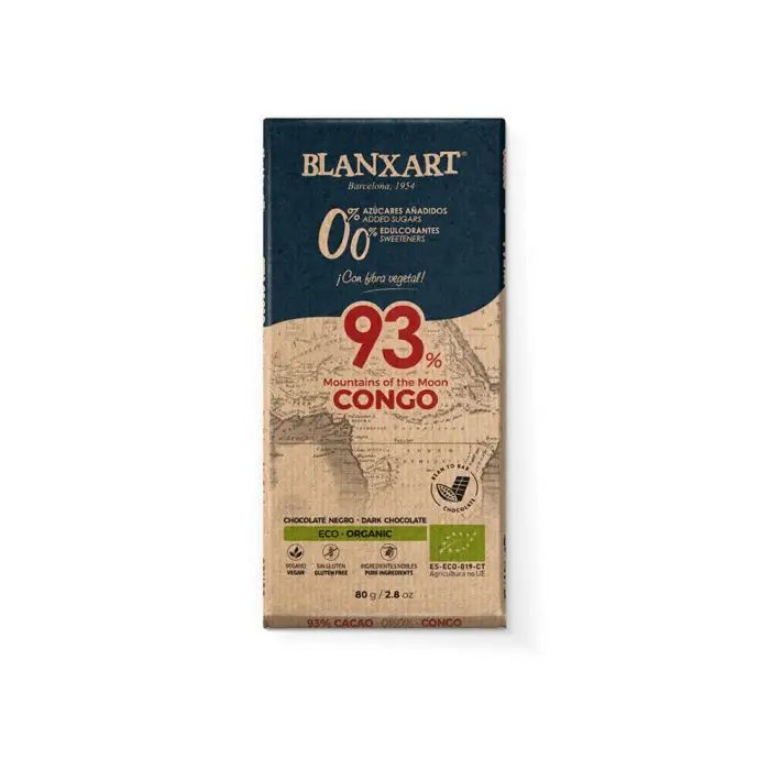 Choco Negro Sin Edulc 93% Congo 80 gr
