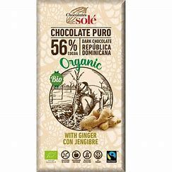 Chocolate Rep. Dominicana 56% con Jengibre 100gr