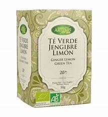 Té verde Jengibre y Limón,Infusión 20 Bolsitas