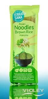 Fideos ecológicos de arroz integral con wakame, 250 g