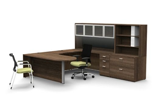 Laminate U Shaped Desk with hutch
