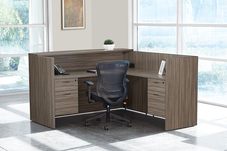 Napa Double Pedestal L Shaped Reception Desk 6'x6.5'x42"H