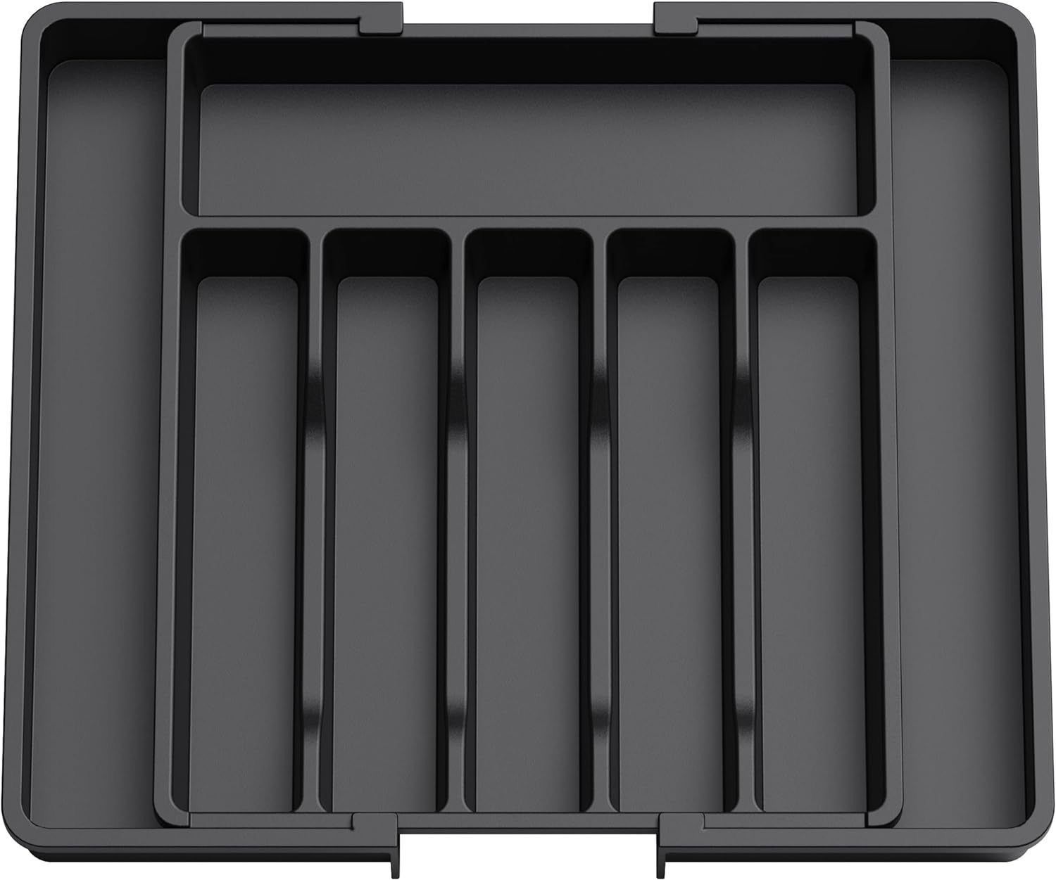 New Products Kitchen Tableware Storage Extensible Tableware Tray Expandable Utensil Tray, Color: Black