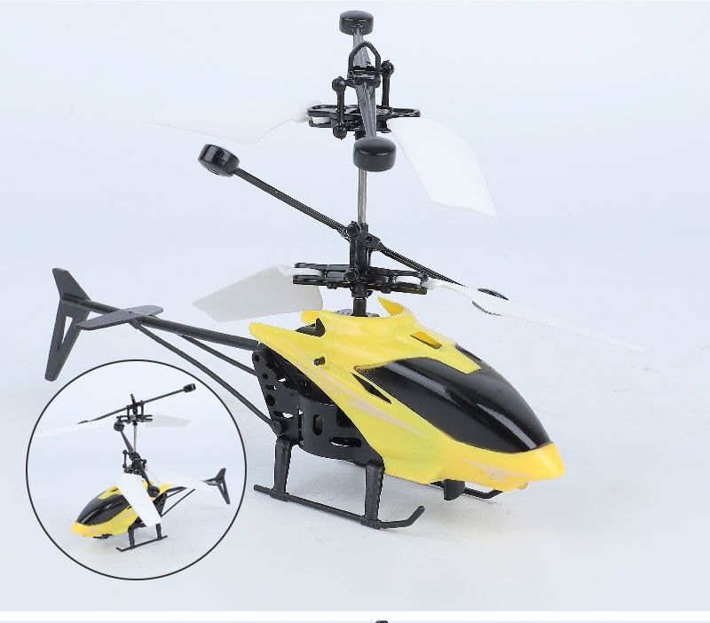 Sale Remote Control Induction Helicopter Induction Aircraft Induction Aircraft Dual-mode Suspension Flying Toy, Color: Yellow helicopter