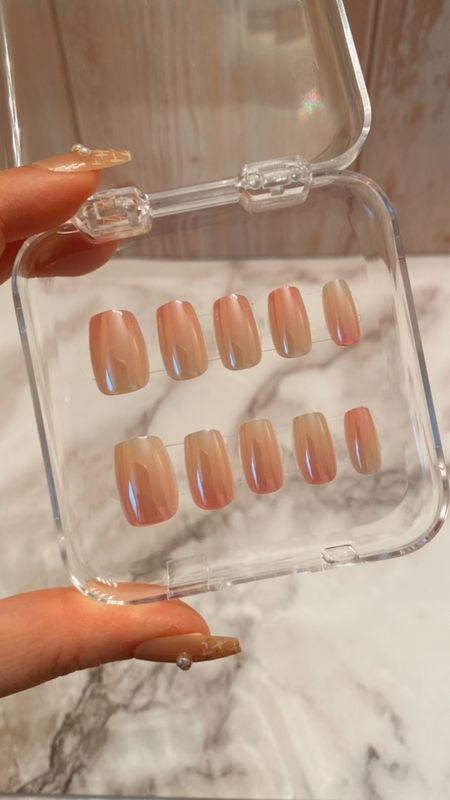 Holographic nude nails-Small