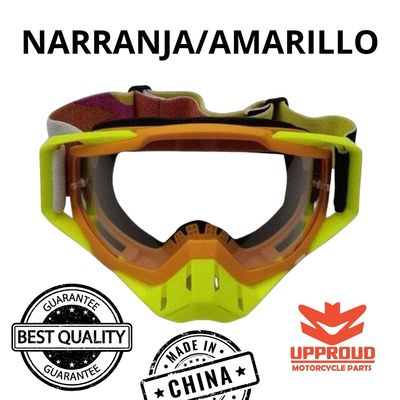 GAFAS PROTECTORAS UNISEX MOTO CROSS NARANJA con amarillo