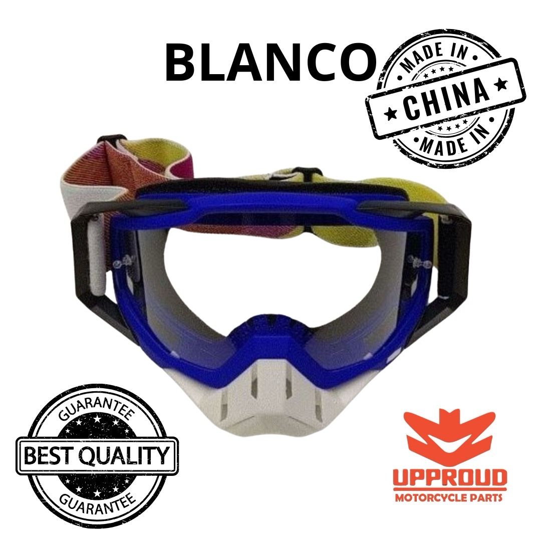 GAFAS PROTECTORAS UNISEX MOTO CROSS AZUL con BLANCO