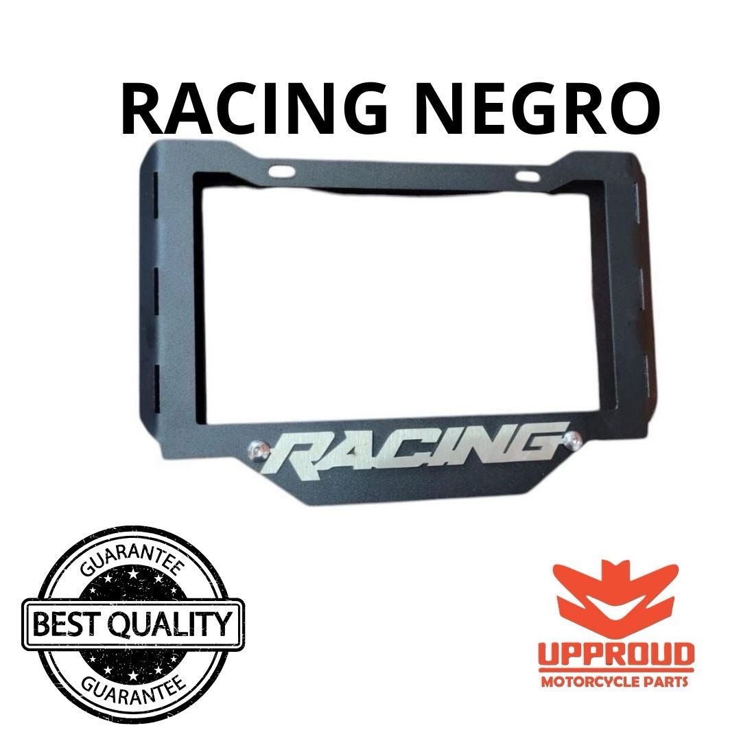 PORTA PLACAS RACING NEGRO ACERO 