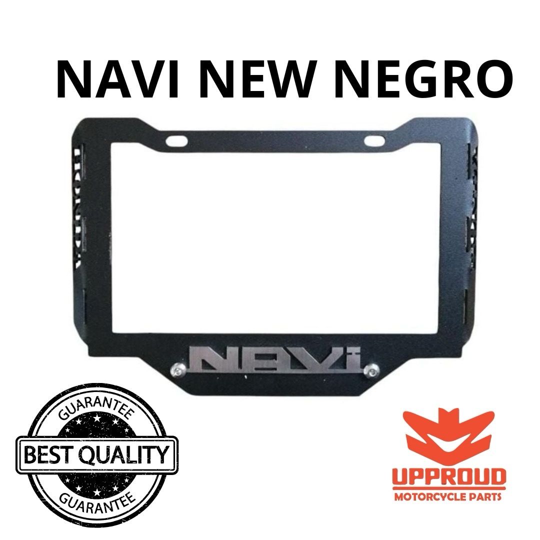 PORTA PLACAS NAVI NEGRO ACERO SEGUNDA GENERACION (2024 HACIA ADELA