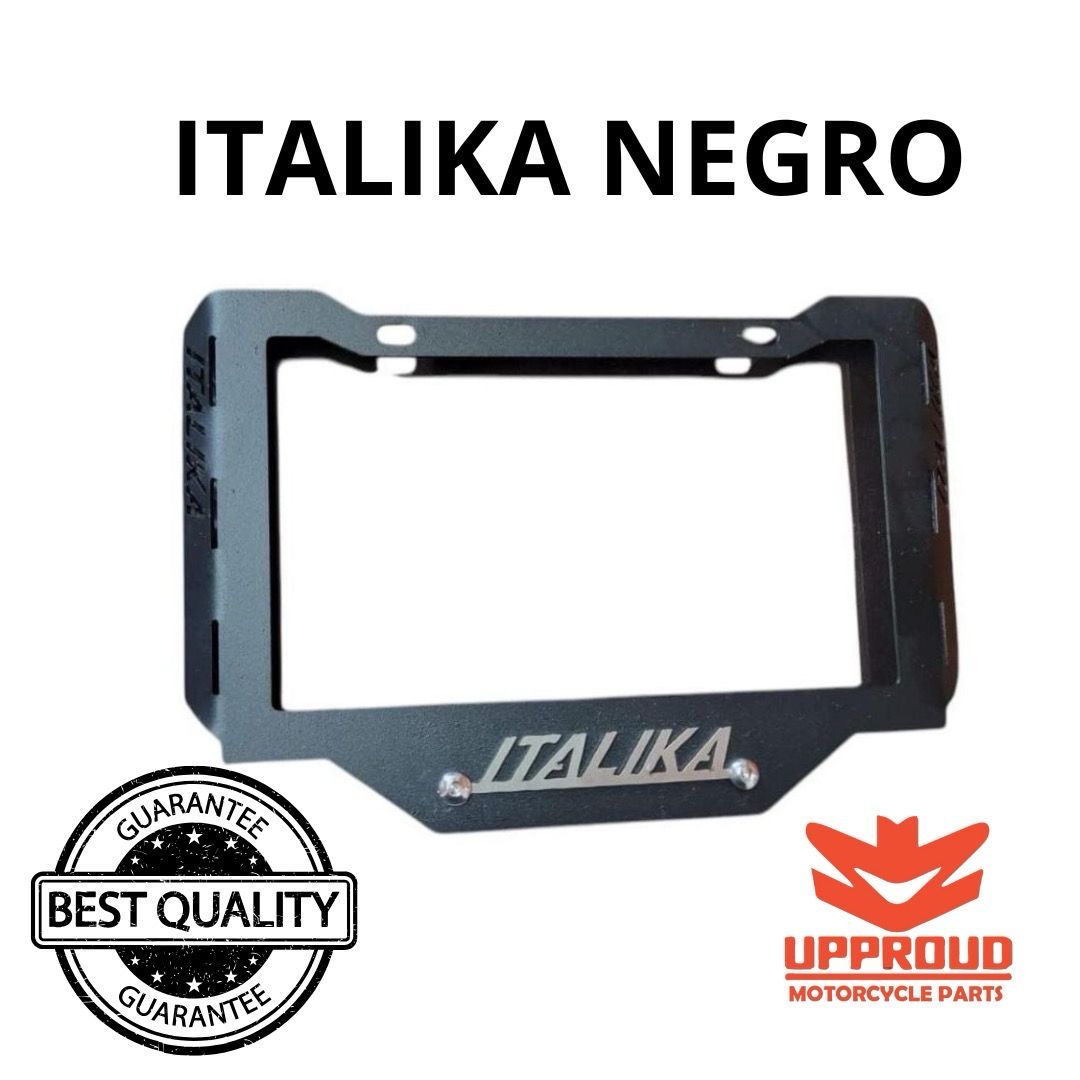 PORTA PLACAS ITALIKA NEGRO ACERO 