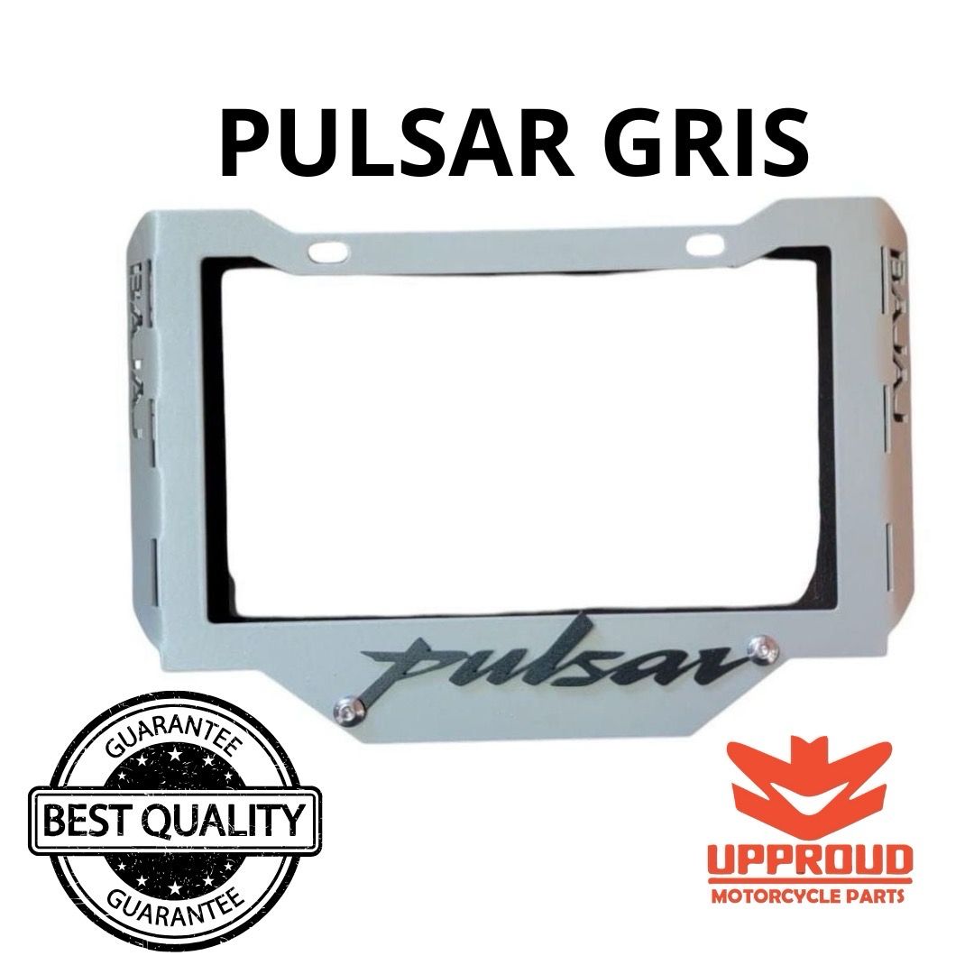 PORTA PLACAS PULSAR GRIS ACERO 