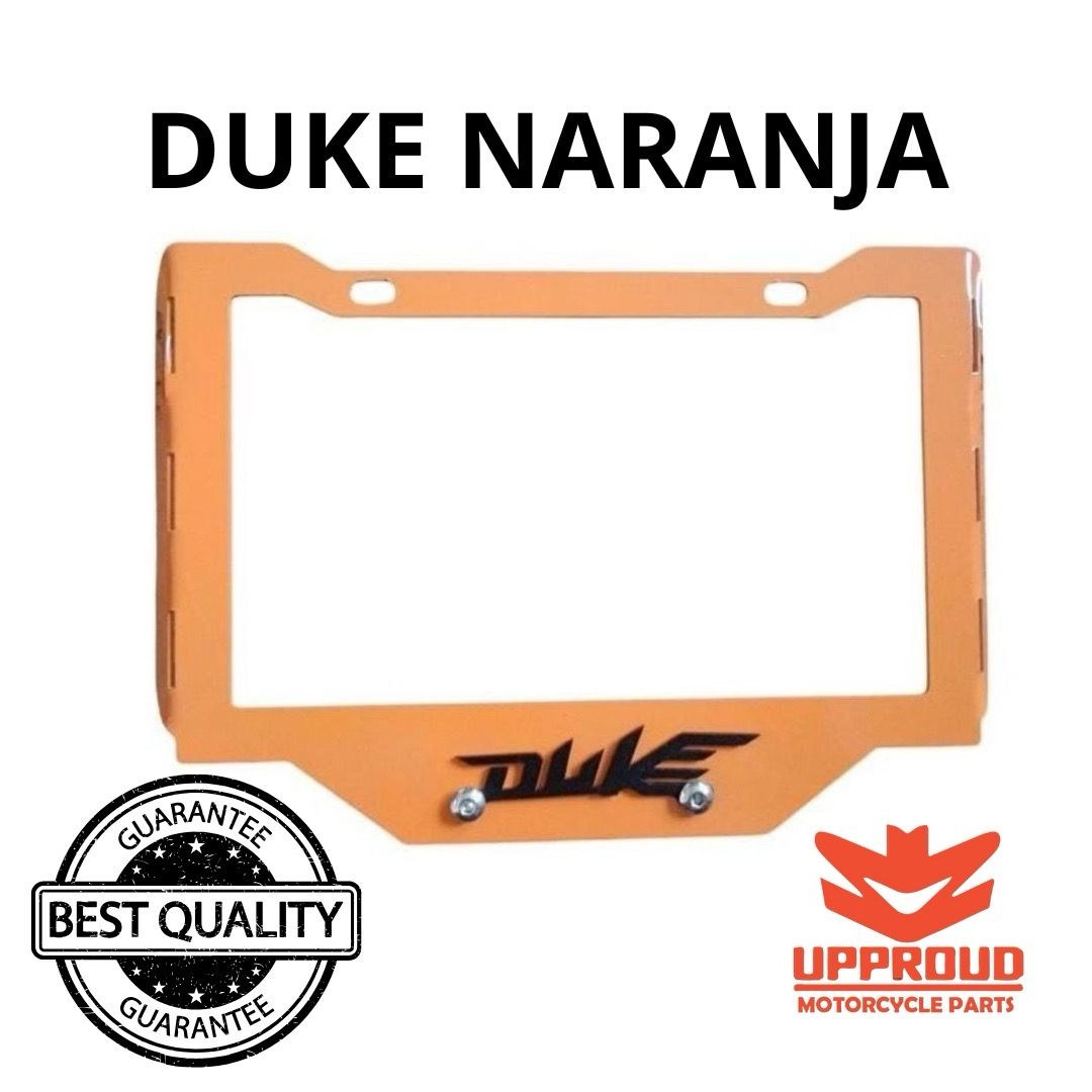 PORTA PLACAS DUKE NARANJA ACERO