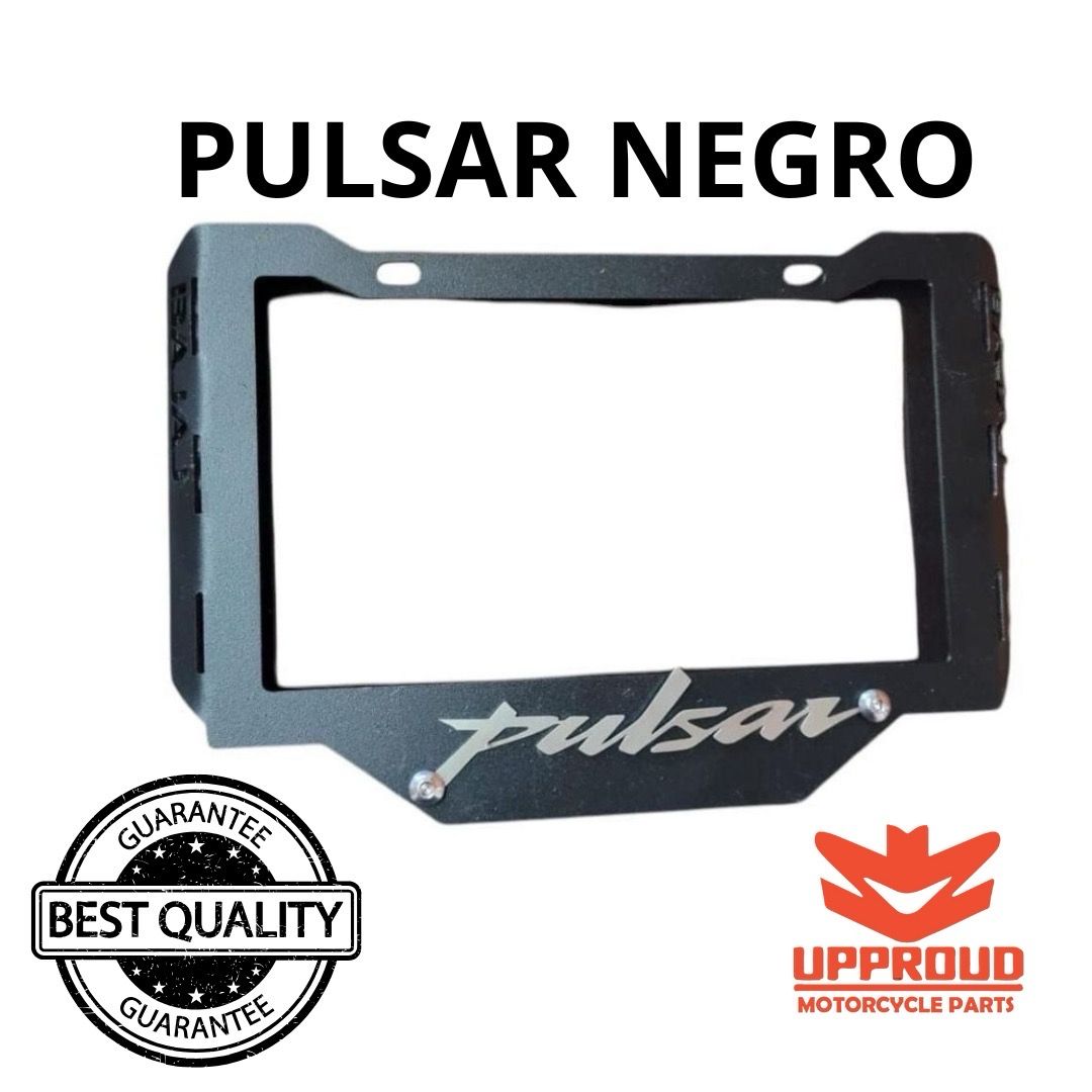 PORTA PLACAS PULSAR NEGRO ACERO 