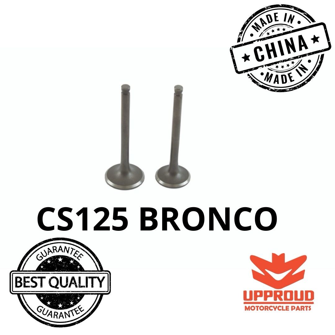 Valvulas de aluminio admision y expulsion Bronco 125 jgo (DS-125) (Mayor calidad al disipar el calor)