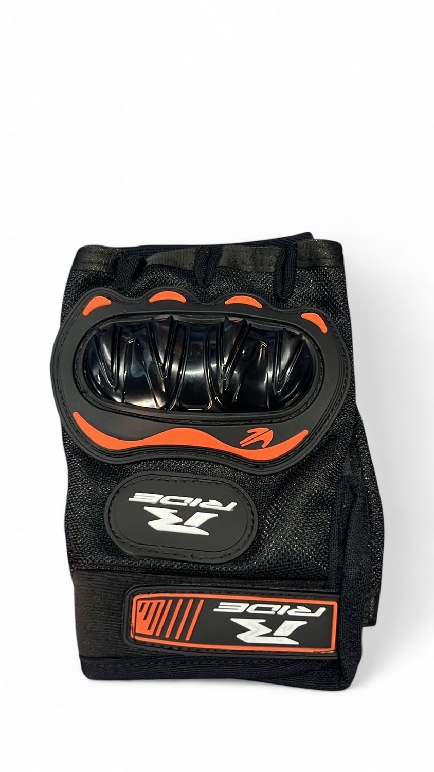 GUANTE CORTO NEGRO CON NARANJA C/PROTECCION TALLA XL