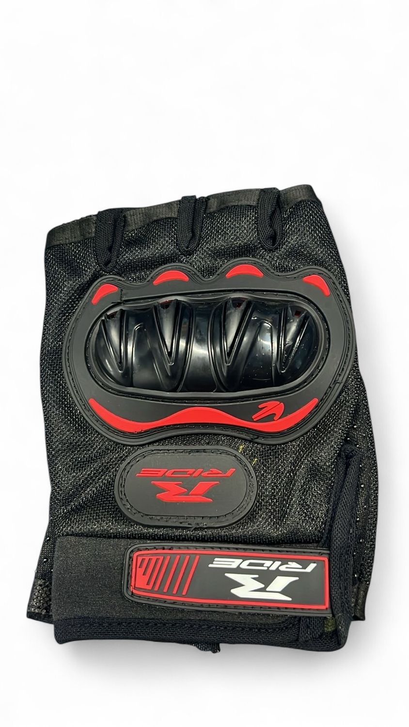 GUANTE CORTO NEGRO CON ROJO C/PROTECCION TALLA XL
