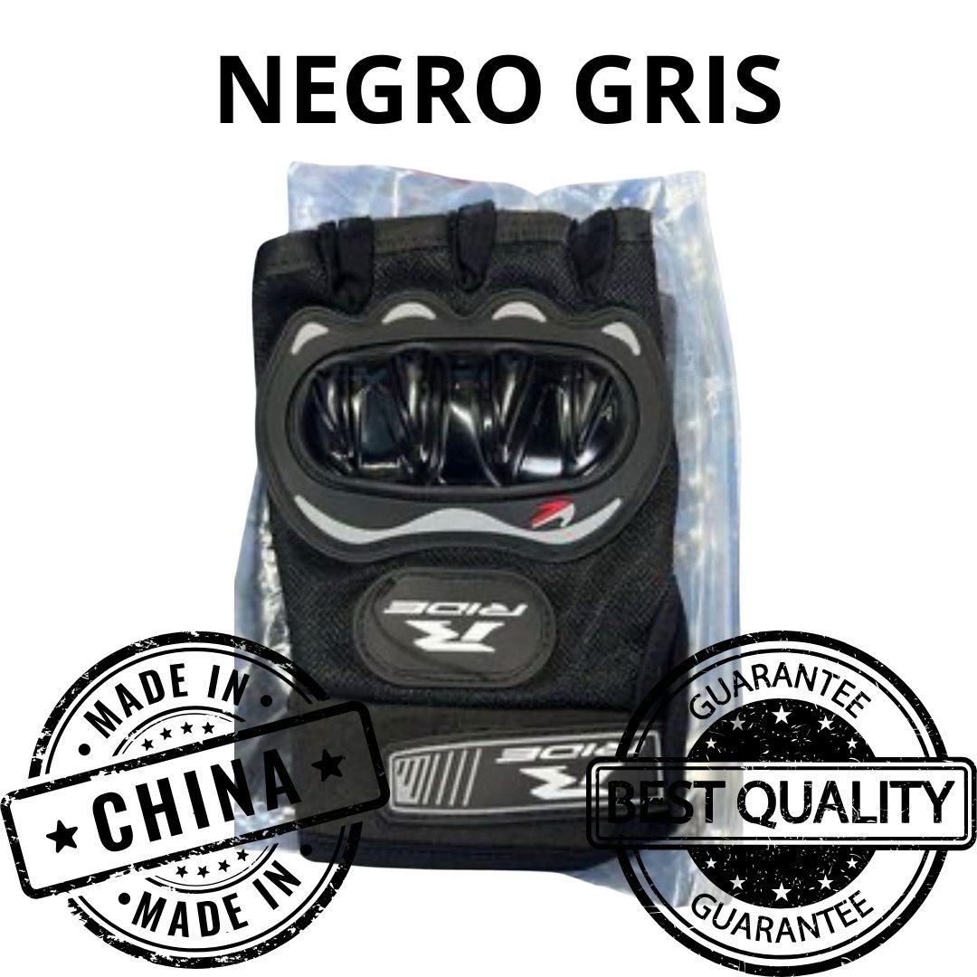 GUANTE CORTO NEGRO CON GRIS C/PROTECCION TALLA XL