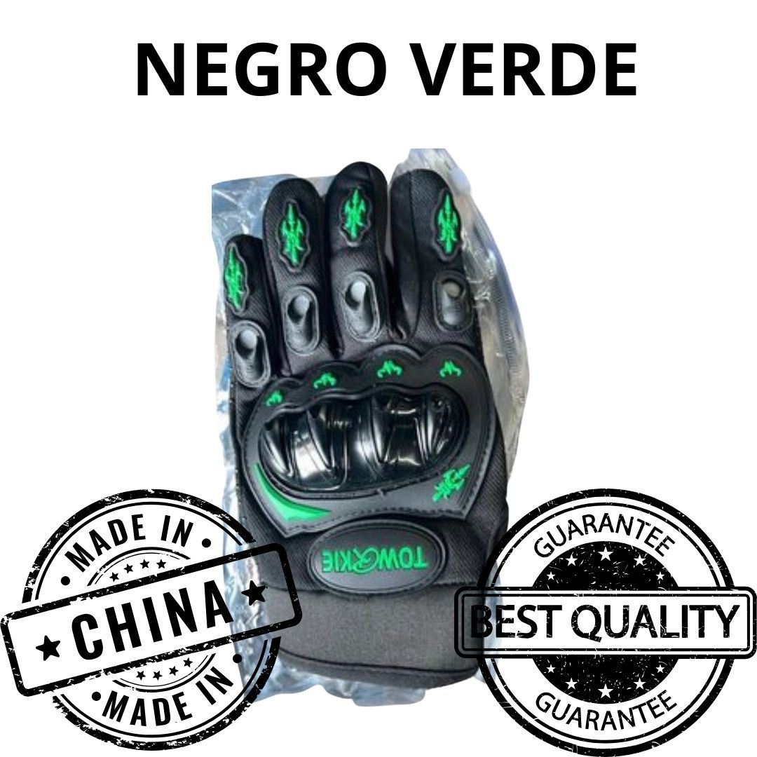 GUANTE LARGO NEGRO CON VERDE C/PROTECCION TALLA XL