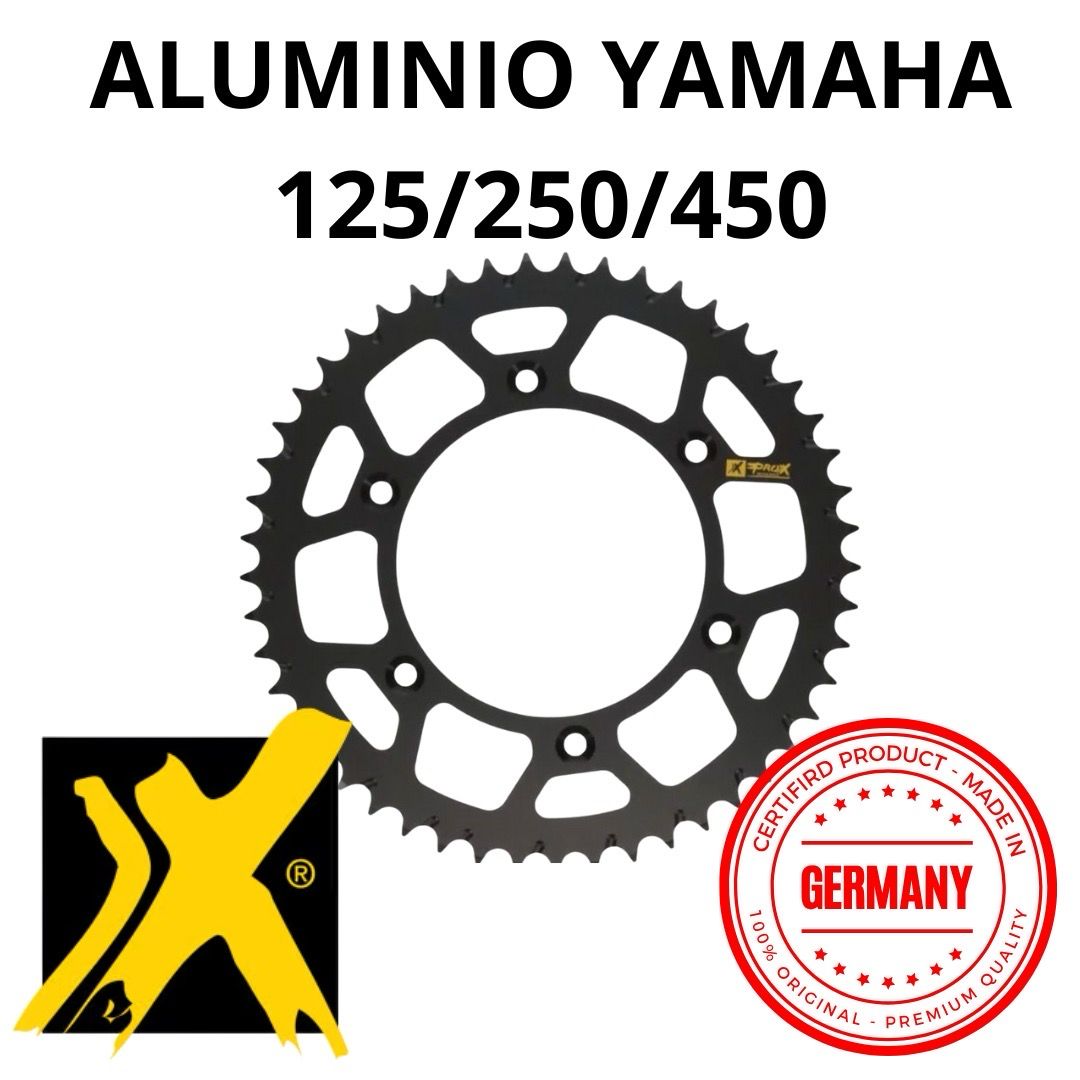 Sprocket trasero Pro-X Yamaha MotoCross 50 dientes 250-450 Varios Modelos Aluminio hecho en Alemania