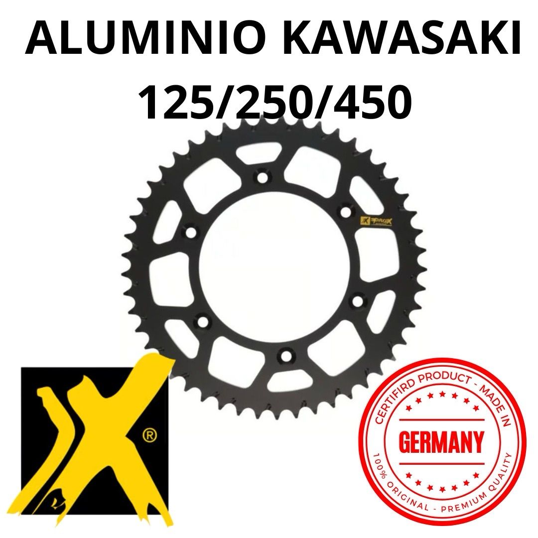 Sprocket trasero Pro-X KAWASAKI CROSS 125/250/450 Aluminio hecho en Alemania