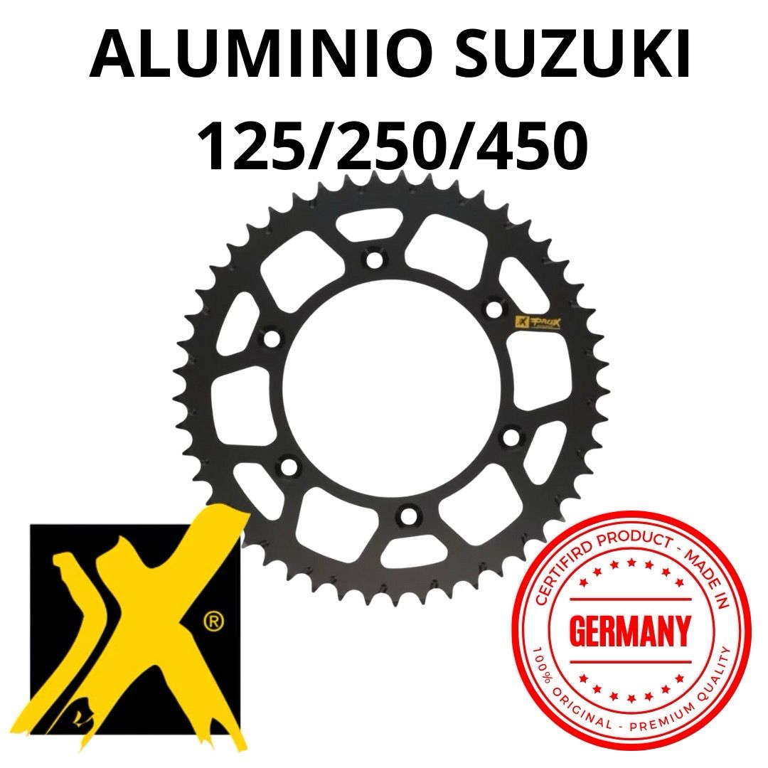 Sprocket trasero Pro-X SUZUKI CROSS 125/250/450 Aluminio hecho en Alemania