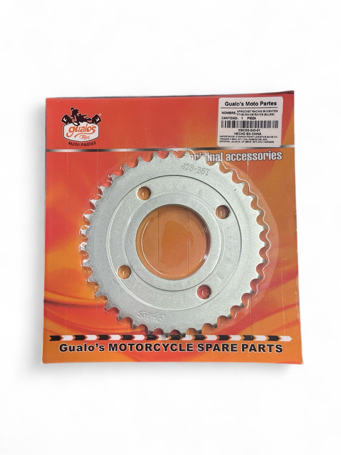 SPROCKET RACING 35 DIENTES FT150 RIN DE RAYOS (BUJES) // HONDA CARGO 150 (PRODUCTO NUEVO)