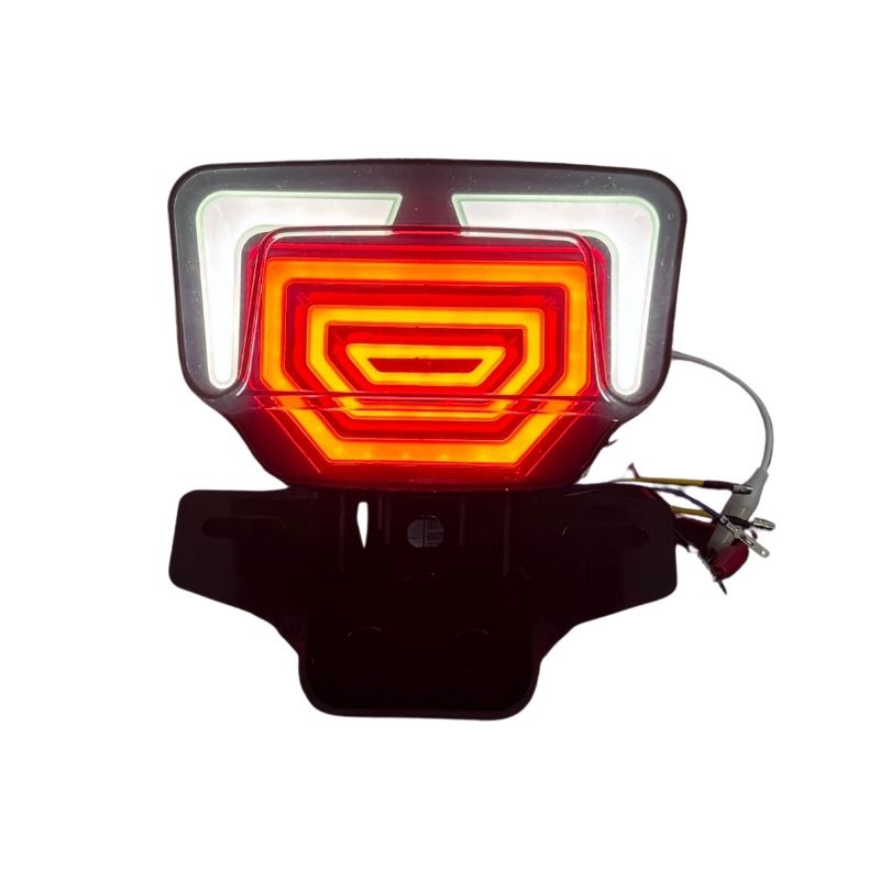 Calavera LED moto trabajo rojo/blanco/amarillo AXESPRO