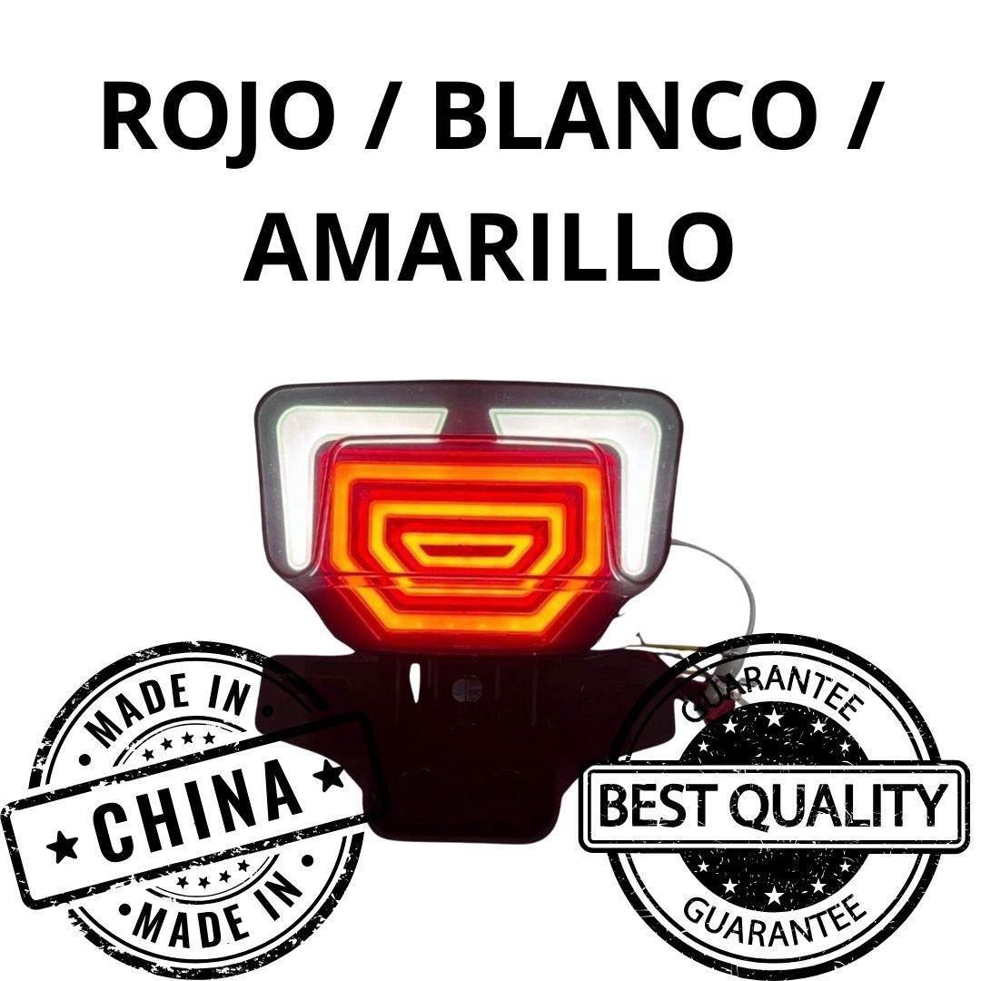 Calavera LED moto trabajo rojo/blanco/amarillo AXESPRO