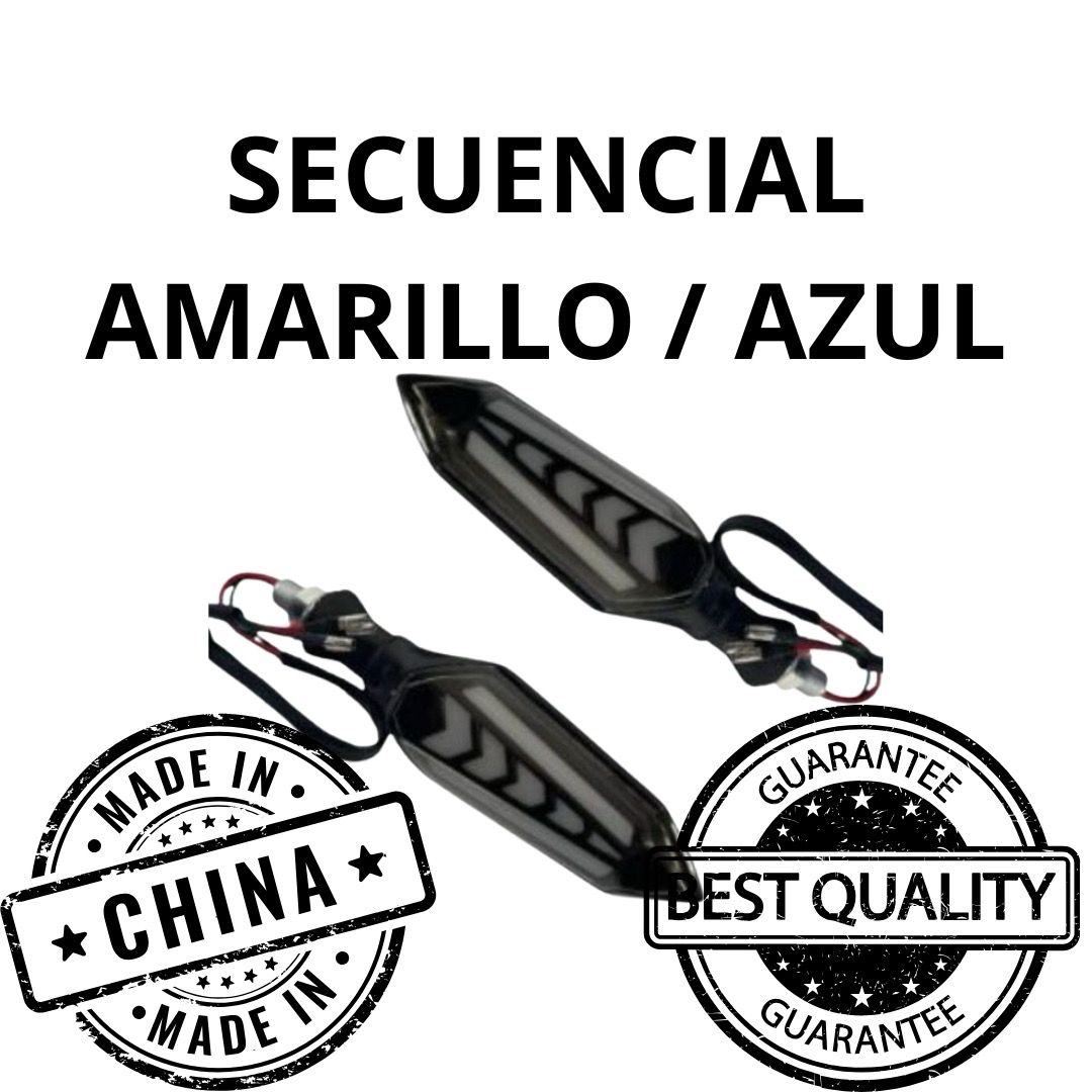 Luces direccionales secuenciales LED amarillo/azul 5W 500LM 12V DC AXESPRO