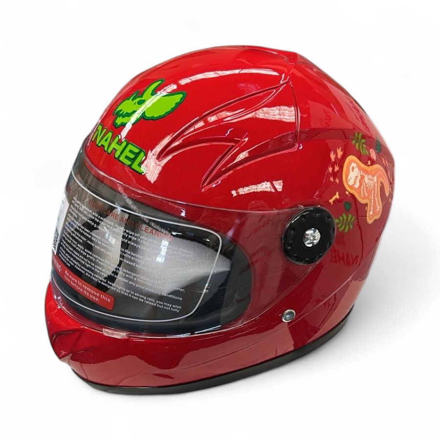 CASCO DE MOTO INFANTIL CERRADO CALAVERA ROJO