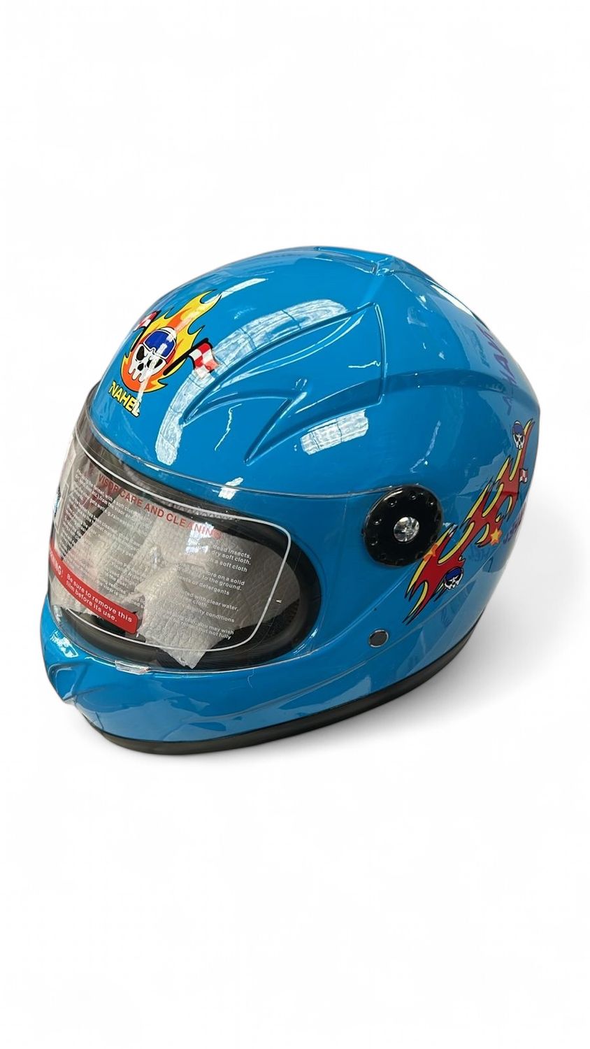 CASCO MOTO INFANTIL CERRADO CALAVERA AZUL