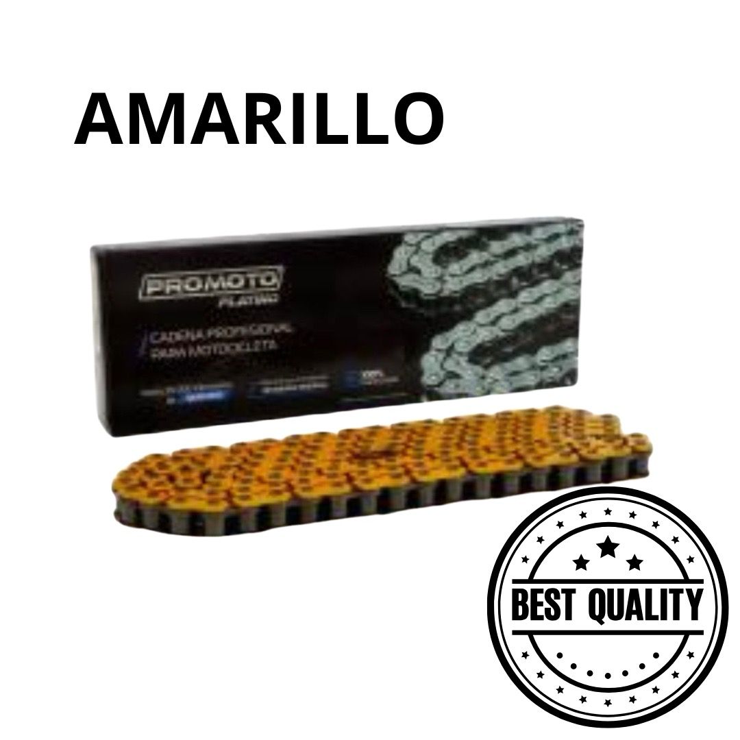 CADENA 428H -136L REFORZADA AMARILLO PROMOTO PLATINO
