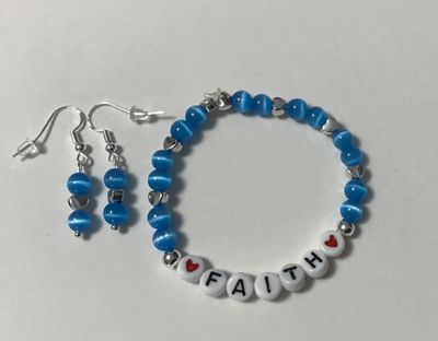 Light blue bracelet and earring set