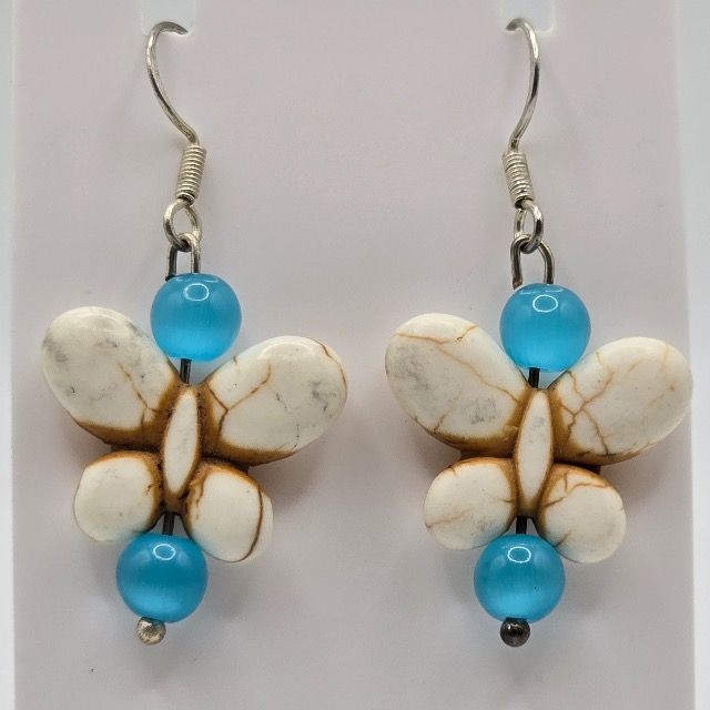 White turquoise butterfly