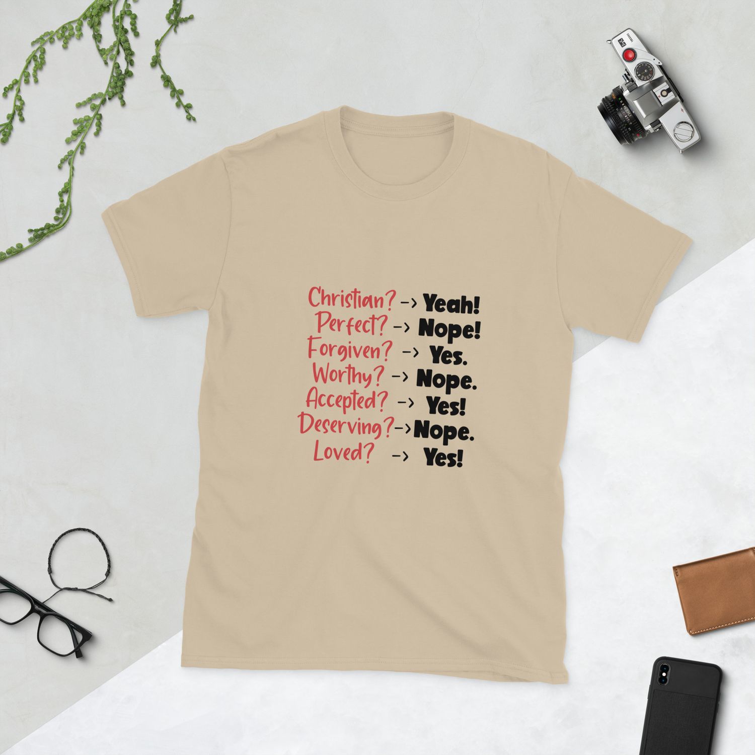 Christian? Not Perfect, Just Forgiven T-Shirt – Faith-Based Tee