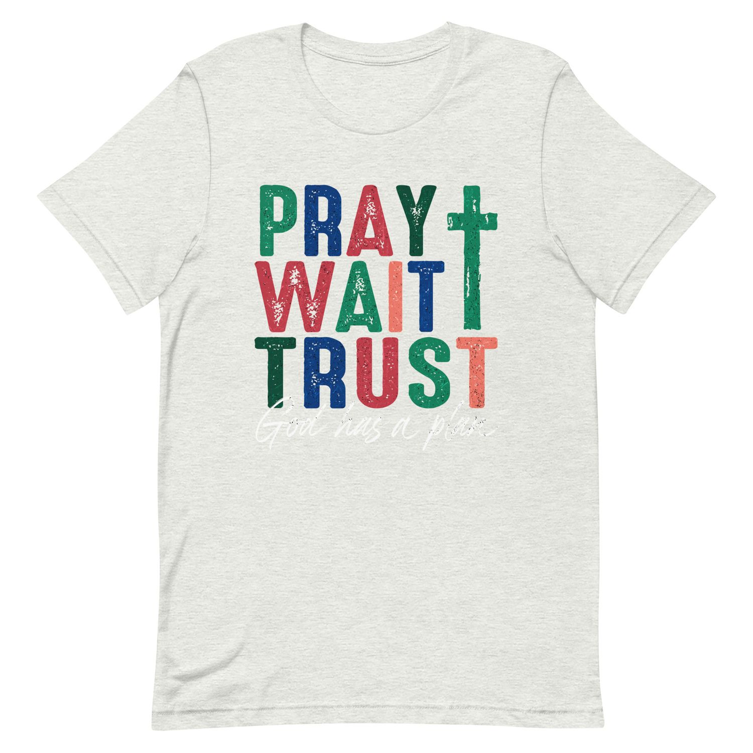 Faith-Based &quot;Pray, Wait, Trust&quot; Christian T-Shirt – Inspirational Religious Apparel