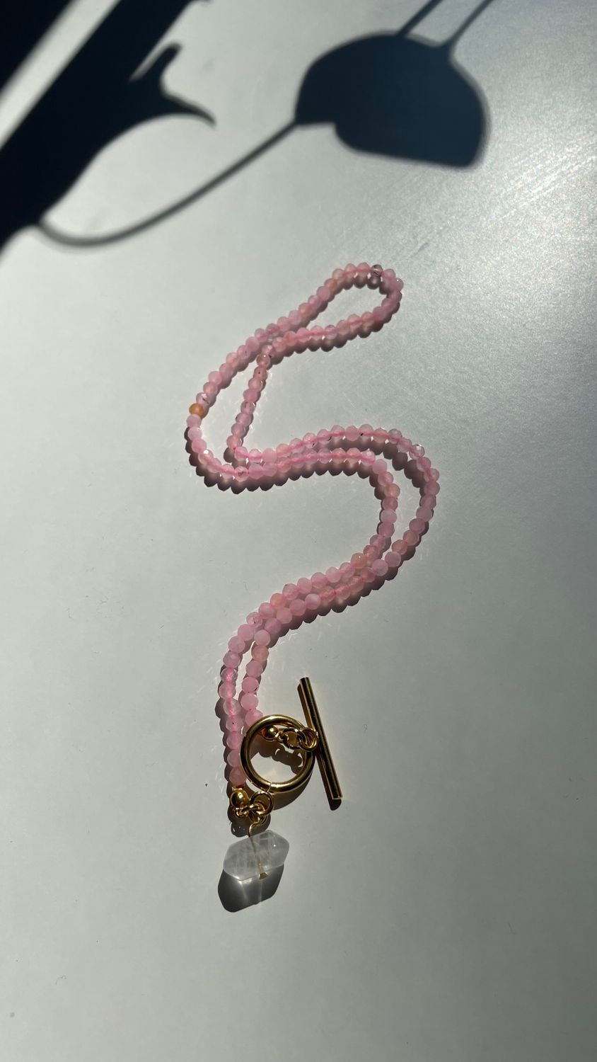 Choker z kociego oka z kryształem górskim
