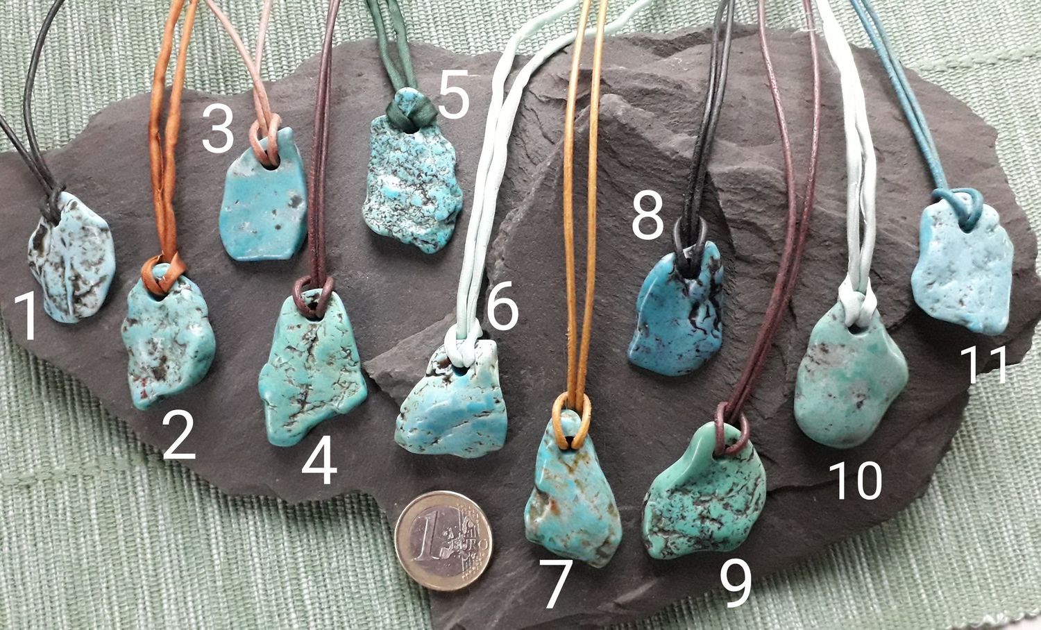 Echte Natur Türkis Anhänger mit Band