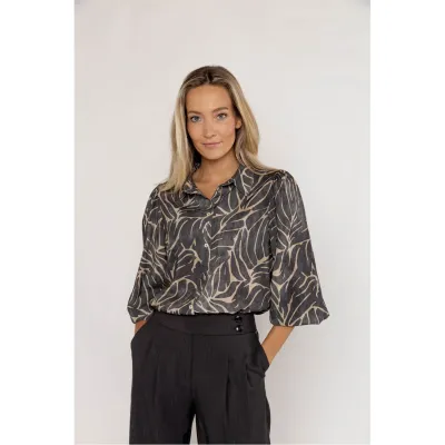 Blouse print Grey/olive 533121